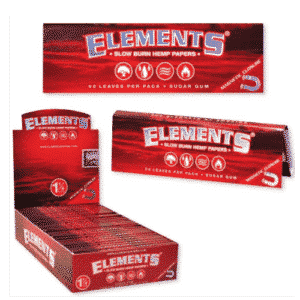 5f45336a64d2a - Elements Slow Burn Hemp Papers RED 1 1/4 Size