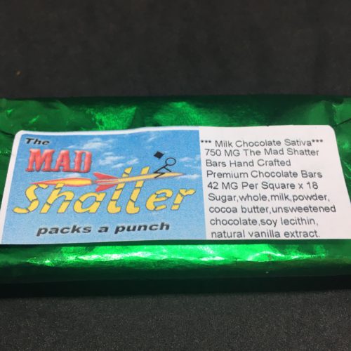 mad shatter sat m.c scaled - The Mad Shatter Bars 750Mg Milk Chocolate Sativa Weed Delivery Toronto - Cannabis Delivery Toronto - Marijuana Delivery Toronto - Weed Edibles Delivery Toronto - Kush Delivery Toronto - Same Day Weed Delivery in Toronto - 24/7 Weed Delivery Toronto - Hash Delivery Toronto - We are Kind Flowers - Premium Cannabis Delivery in Toronto with over 200 menu items. We’re an experienced weed delivery in Toronto and we deliver all orders in a smell-proof, discreet package straight to your door. Proudly Canadian and happy to always serve you. We offer same day weed delivery toronto, cannabis delivery toronto, kush delivery toronto, edibles weed delivery toronto, hash delivery toronto, 24/7 weed delivery toronto, weed online delivery toronto