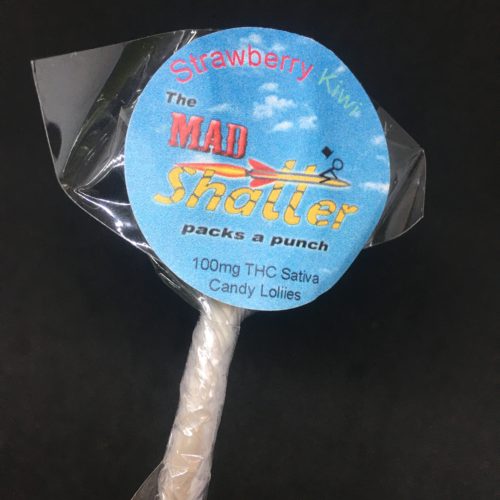 strawberry kiwi mad shatter lollies scaled - The Mad Shatter Strawberry Kiwi Lollies 100mg THC Sativa