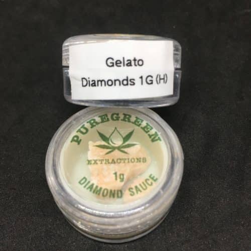 gelato diamonds pure green scaled - Gelato HTFSE Diamonds Hybrid Pure Green Extractions B.C