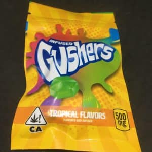 gushers front - Infused Gushers Tropical Flavours 500mg THC Weed Delivery Toronto - Cannabis Delivery Toronto - Marijuana Delivery Toronto - Weed Edibles Delivery Toronto - Kush Delivery Toronto - Same Day Weed Delivery in Toronto - 24/7 Weed Delivery Toronto - Hash Delivery Toronto - We are Kind Flowers - Premium Cannabis Delivery in Toronto with over 200 menu items. We’re an experienced weed delivery in Toronto and we deliver all orders in a smell-proof, discreet package straight to your door. Proudly Canadian and happy to always serve you. We offer same day weed delivery toronto, cannabis delivery toronto, kush delivery toronto, edibles weed delivery toronto, hash delivery toronto, 24/7 weed delivery toronto, weed online delivery toronto