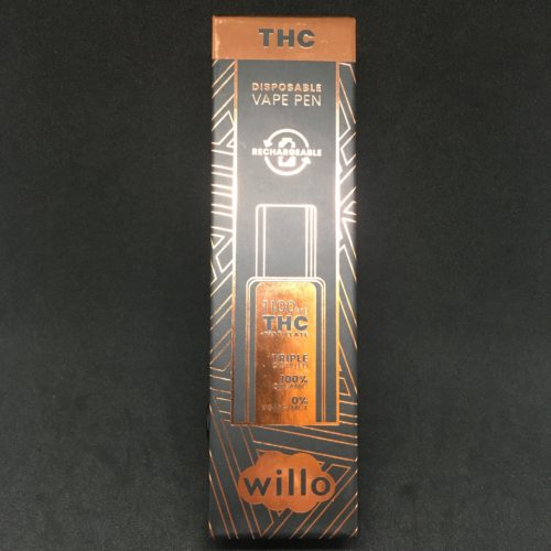 willo disposable front scaled - Mac #1 1.1g THC Premium Willo Disposable Pen Indica