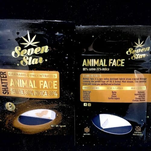 animal face seven star shatter scaled - Seven Star Shatter Animal Face Sativa