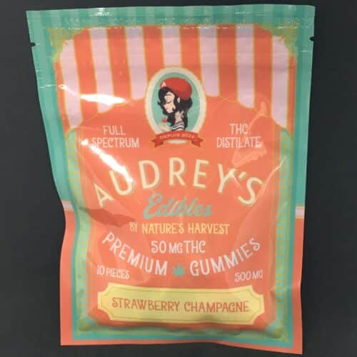 audreys strawberry scaled - Audrey's Strawberry Champagne 500mg Craft Gummies