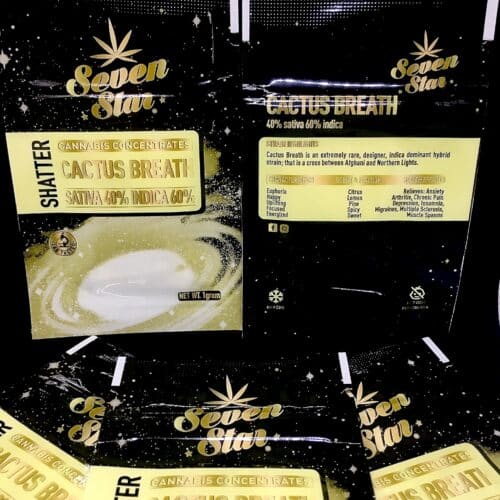 cactus breath bunch shatter scaled - Seven Star Shatter Cactus Breath Indica Leaning Hybrid