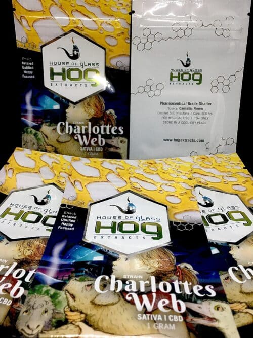 charlottes web hog bunch scaled - HOG Shatter - Charlotte's Web SATIVA/CBD