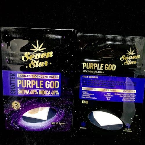 purple god seven scaled - Seven Star Shatter Purple God Sativa Leaning Hybrid