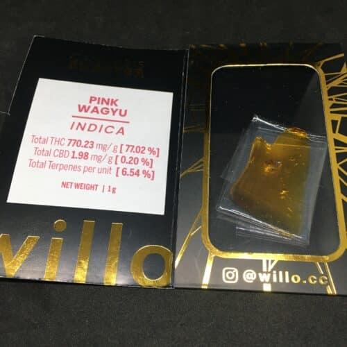 pink wagyu shatter willo scaled - **BLOWOUT** Pink Wagyu Premium Willo Shatter Indica