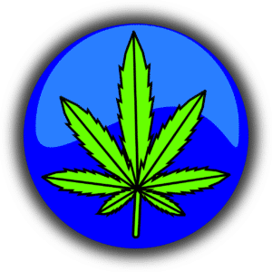 cannabis leaf blue background - Leave us a review