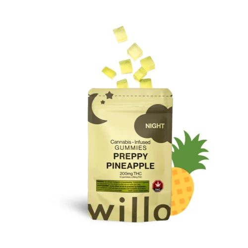 willo preppy THC - Willo Gummies 200mg THC Preppy Pineapple (Night)