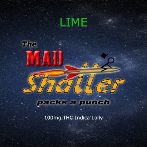 MadShatterNightSqr LIME - The Mad Shatter Lime Lollies 100mg THC Indica