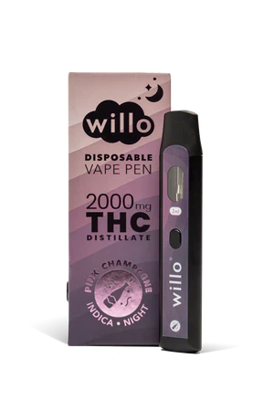 willo 2000mg vape pen pink - 2000mg Willo THC Disposable Vape Pen - PINK CHAMPAGNE Indica Nightime