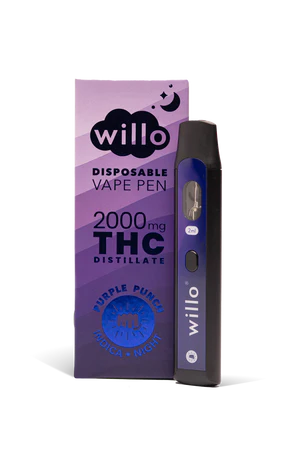 willo 2000mg vape pen purple - 2000mg Willo THC Disposable Vape Pen - PURPLE PUNCH Indica Nightime