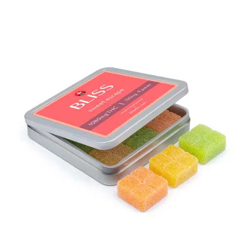 bliss product sweet escape 1080 angle - Bliss Sweet Escape Gummies - 1080mg THC